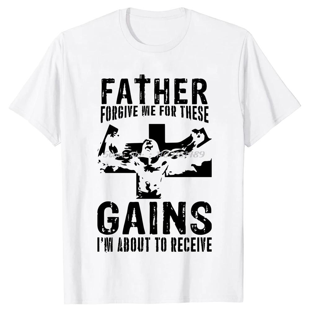 

Funny Gym Shirts Father Forgive Me for These Gains-Funny Gym Motivational T Shirt Reps for Jesus Jesus Is My Spotter Fitness XXXXXL білий