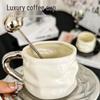 Luxury Ceramic Coffee Cup and Saucer Set with Spoon