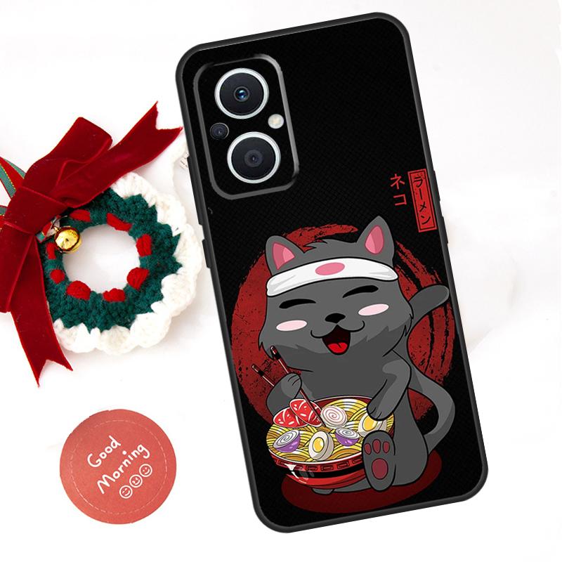 Ramen Cat Japanese Art Funda For OPPO Reno 8 Lite 10 11 12 13 14 Pro 11F 12F 13F 14F OPPO Find X8 X5 X6 X9 Pro Case