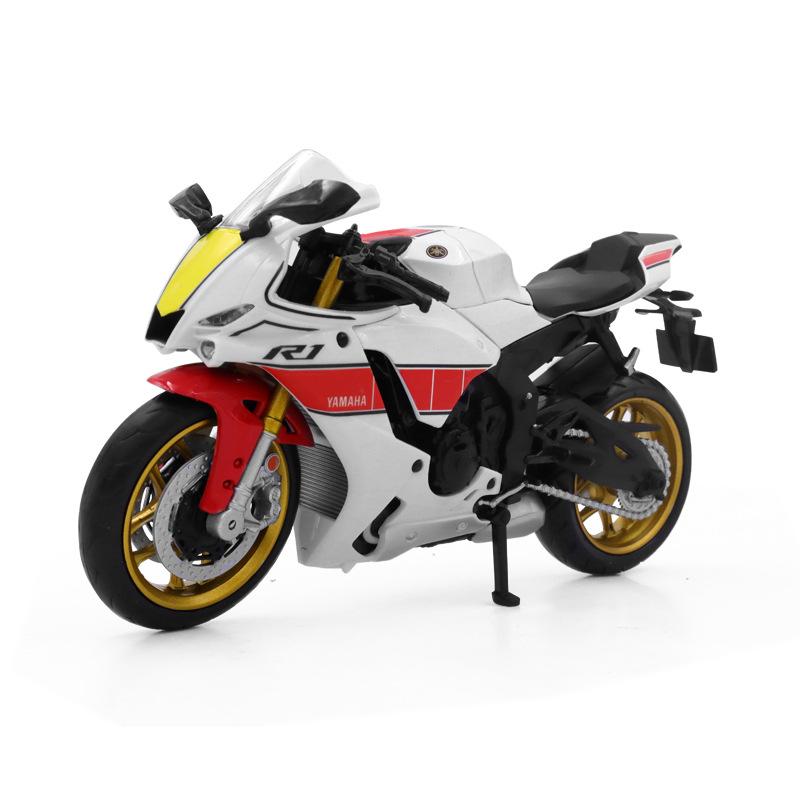 1/12 Yamaha YZF-R1M 60th Anniversary Rennmotorräder Legierung Motorradmodell Stoßdämpfer Sammlung Spielzeugauto Kindergeschenk