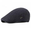 Autumn Winter Knitted Flat Cap for Men Women Retro British Style Solid Color Newsboy Hat Warm Wool Beret Casual Duckbill Cap