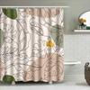 Modern Bathroom Shower Curtain With Leafy Floral Print Luxurious Home Decor For Your Bathtub Or Walk-In Shower Area (Beige Green