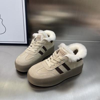 Leather Breathable Women's Autumn and Winter New Retro Velvet Versatile Soft-soled Sports and Leisure Shoes Little White Shoes