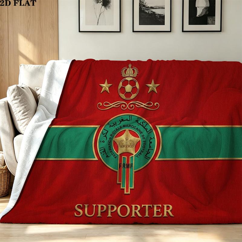 Morocco National Football Team Logo Wall Tapestry Aesthetic Wall Hanging Printed Fabric Blanket Decorative Tapestries for Bedroom Living Room Home Dec