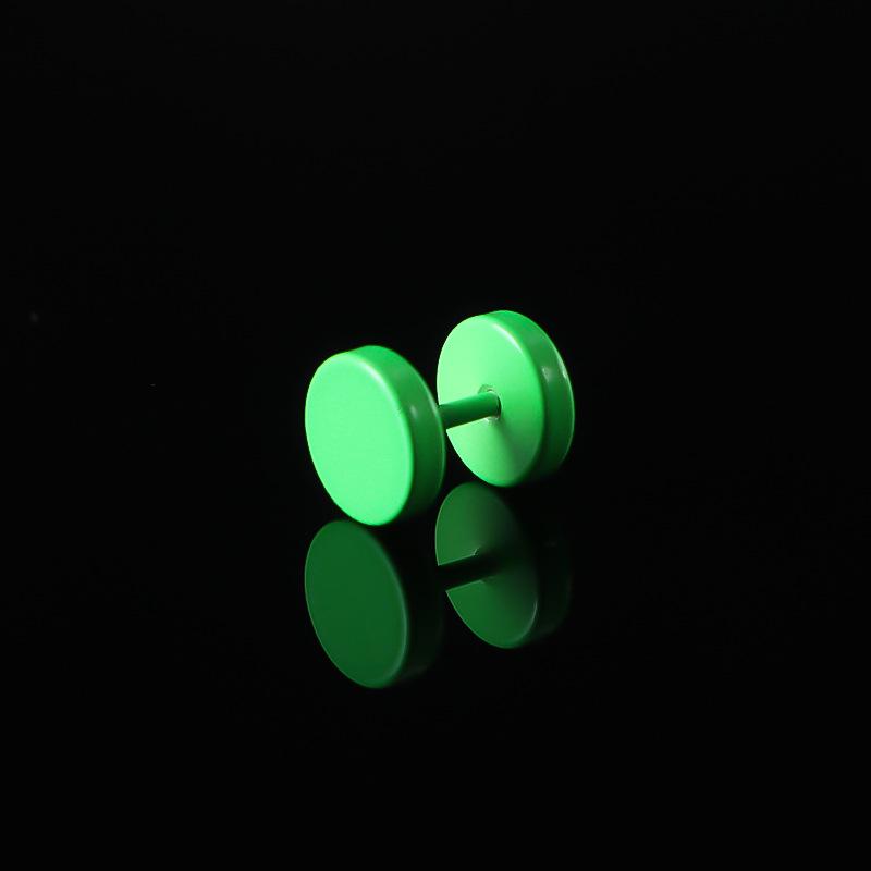 Candy Color Stainless Steel Barbell Earrings: Round Disc Studs for Body Piercing
