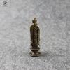 Mini Vintage Brass Standing Shakya Mani Buddha Statue Incense Holder Decoration Ornament Sculpture Home Office Desk Figure