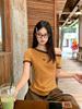 Slant Shoulder Short-sleeved T-shirt Women's Summer New Korean Slim-fitting and Thin Chic Design Great-looking Off-the-shoulder Top