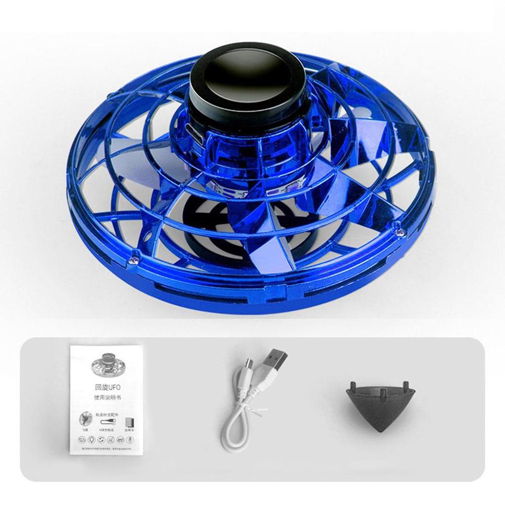 Mini Drone LED UFO Type Flying Helicopter Spinner Fingertip Upgrade Flight Gyro Electronic Flayaball Adult Kids Toys