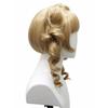 Golden Double Ponytail Braided Wig with Bangs Fluffy Layered Wavy Curly Glossy Synthetic Cosplay Anime Lolita