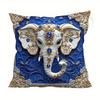 Home Decor Exquisite Blue and Gold Elephant Pattern Pillow Pattern Cushion Cover Suitable for Sofa Bedroom Car Pillow Cover