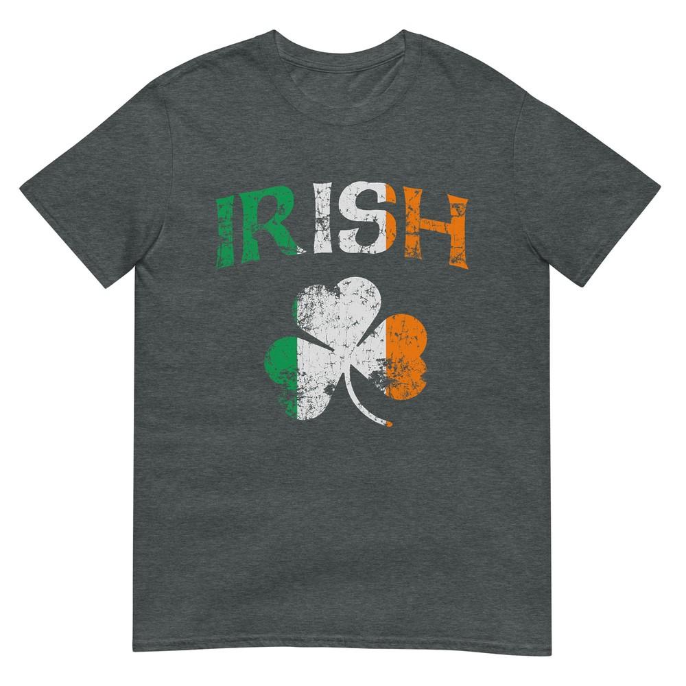 Irish Shamrock Ireland Flag St Patricks Day Vintage Fade Tshirt