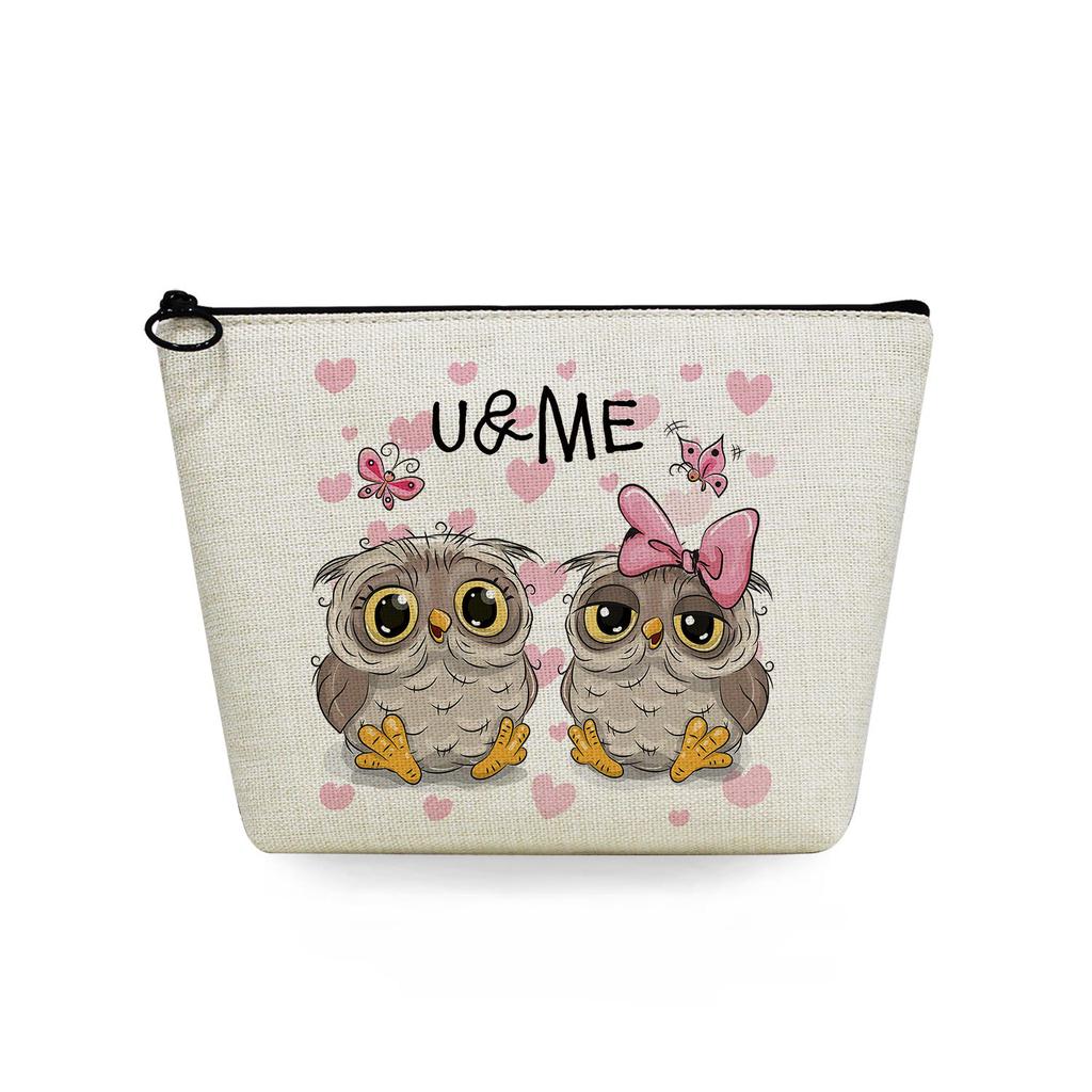 Women Owl Print Cosmetic Bag Toiletries Organize Travel Storage Case 6714