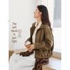 Hotwind Women's 2025 Autumn Faux Suede Jacket F07W25307