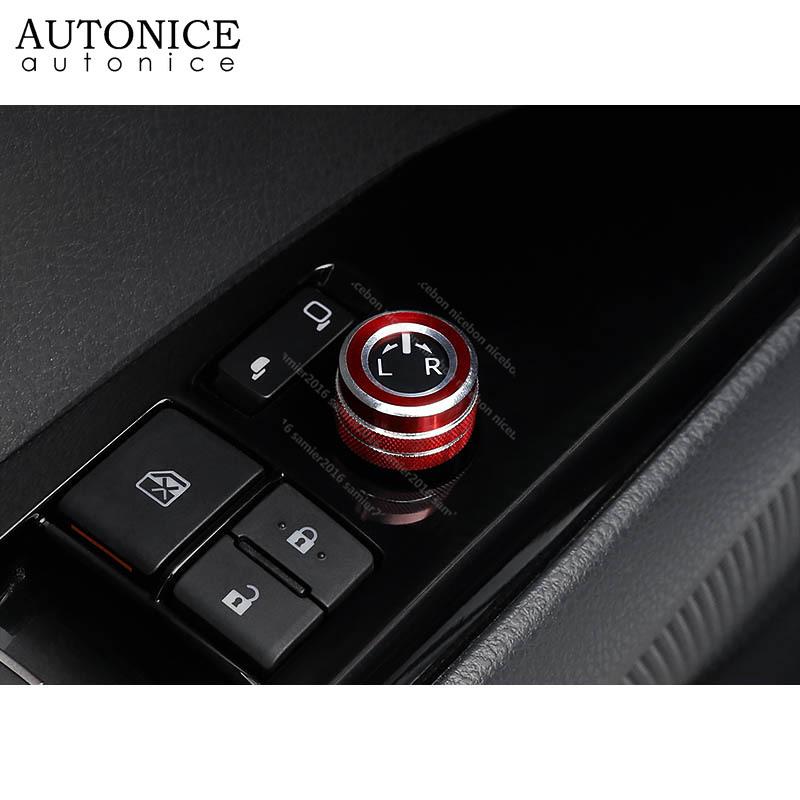 

1pc Red Aluminium Alloy Rearview Mirrors Switch Ring Cover Trim Fit for Toyota Hilux Fortuner Prius Alphard Vellfire Vellfire 2015-2020