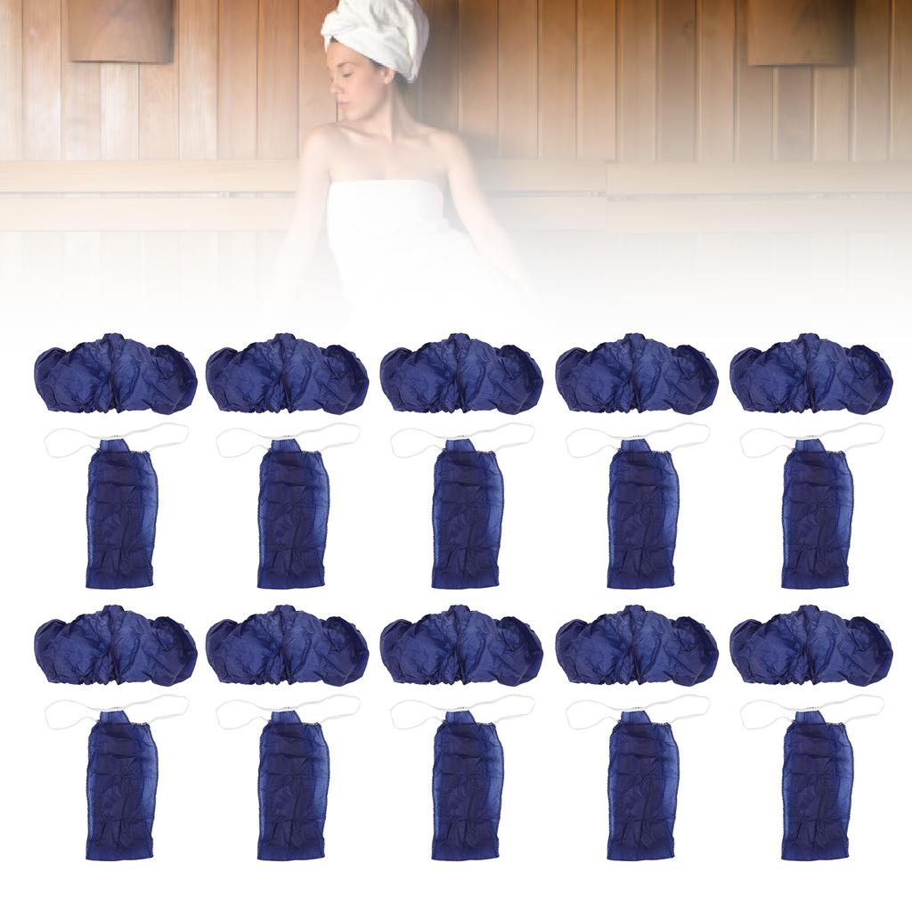 10 Set Disposable Bras and Panties Non Woven Breathable Soft Hygienic Disposable Underwear Set for Spa Sauna Beauty Salon Blue