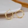 1 Pair Luxury Metal Round Circle Hoop Earrings, Simple & Elegant Design For Women Everyday Wear