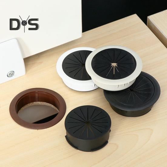 60MM Desk Cable Grommet Petal-Shaped Buckle Wire Hole Cover Home Office Desk Computer PC Cord Management Protection Round Cover Cable Organizer