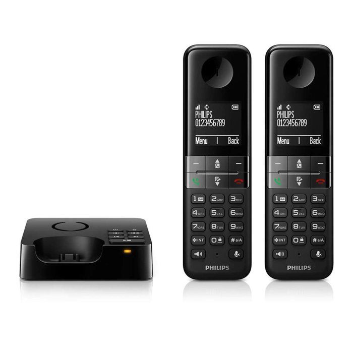 Téléphone sans fil - PHILIPS - D4752B - Écran 4,6 cm - 2 combinés - Autonomie 16h