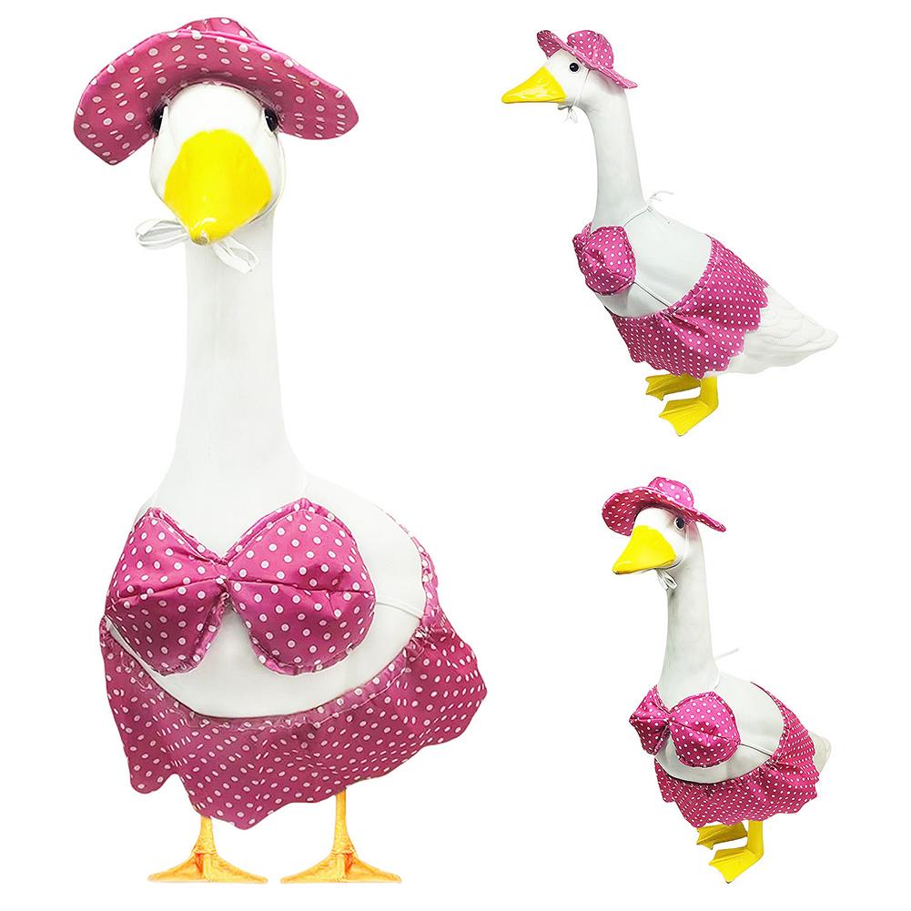 Easter Celebrations Garden Decoration Clothes Goose Statue Accessories Bunny Ear Hat Festive Outdoor Decoration