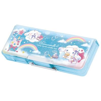 Crux Cinnamoroll Compact Pencil Case New School Large Includes Pencil Sharpener and Timetable Cards Double-Sided - Year, Sanrio, Capacity, (173557)