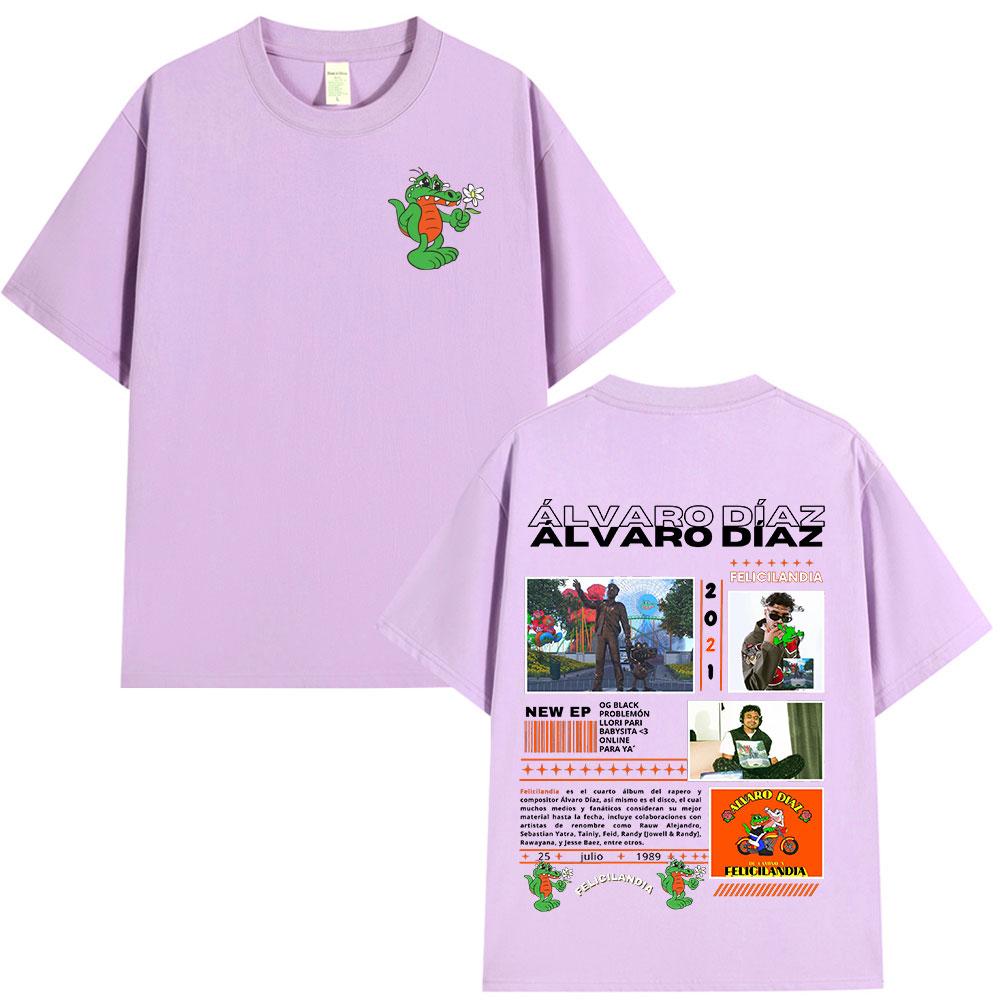 Rapper Alvaro Diaz Felicilandia Album Graphic T Shirts Unisex Hip Hop Fashion Oversized Short Sleeve Tshirt Casual Cotton Tshirts