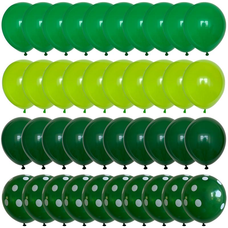 40pcs Green Balloons Set Metallic Confetti Balloon Jungle Safari Animal Birthday Party Decorations Kids Boy Baby Shower