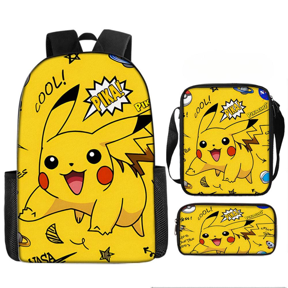 Elementary School Backpack Set 3-Piece Large Capacity Fashion Oxford Cloth Shoulder Bag