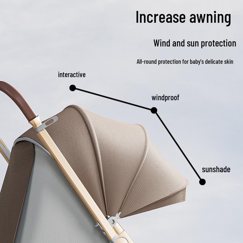 Two-way, Three-position Stroller: Sit or Lie, One-click Fold, Ultra-light, Portable Four-wheel Outdoor Baby Carriage.