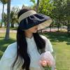 Summer Travel Sunshade Sunblock Hat Large Eaves Anti-Uv Temperament All Empty Top Hat Tidal Sun Hat Children'S Straw Hat
