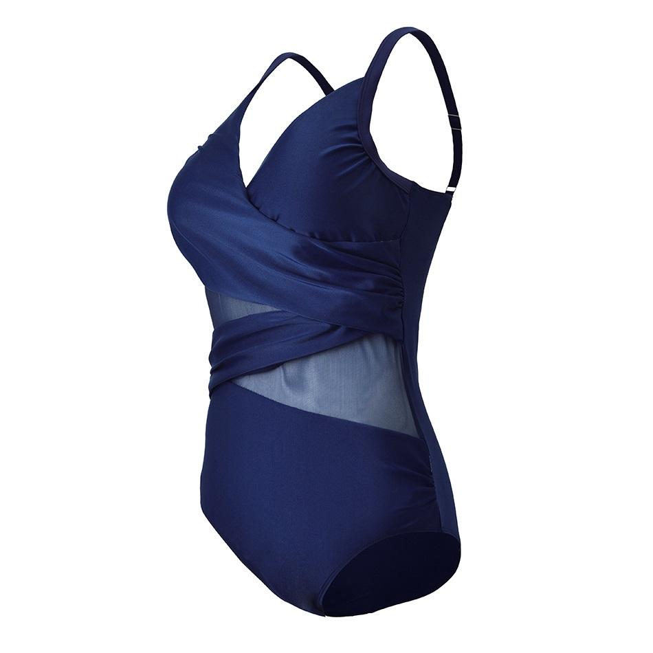 2026 New Sexy Plus Size One Piece Swimsuit Women Mesh Patchwork Bathing Suits Vintage Swimwear Summer Beach Wear Swim Suit M-4XL