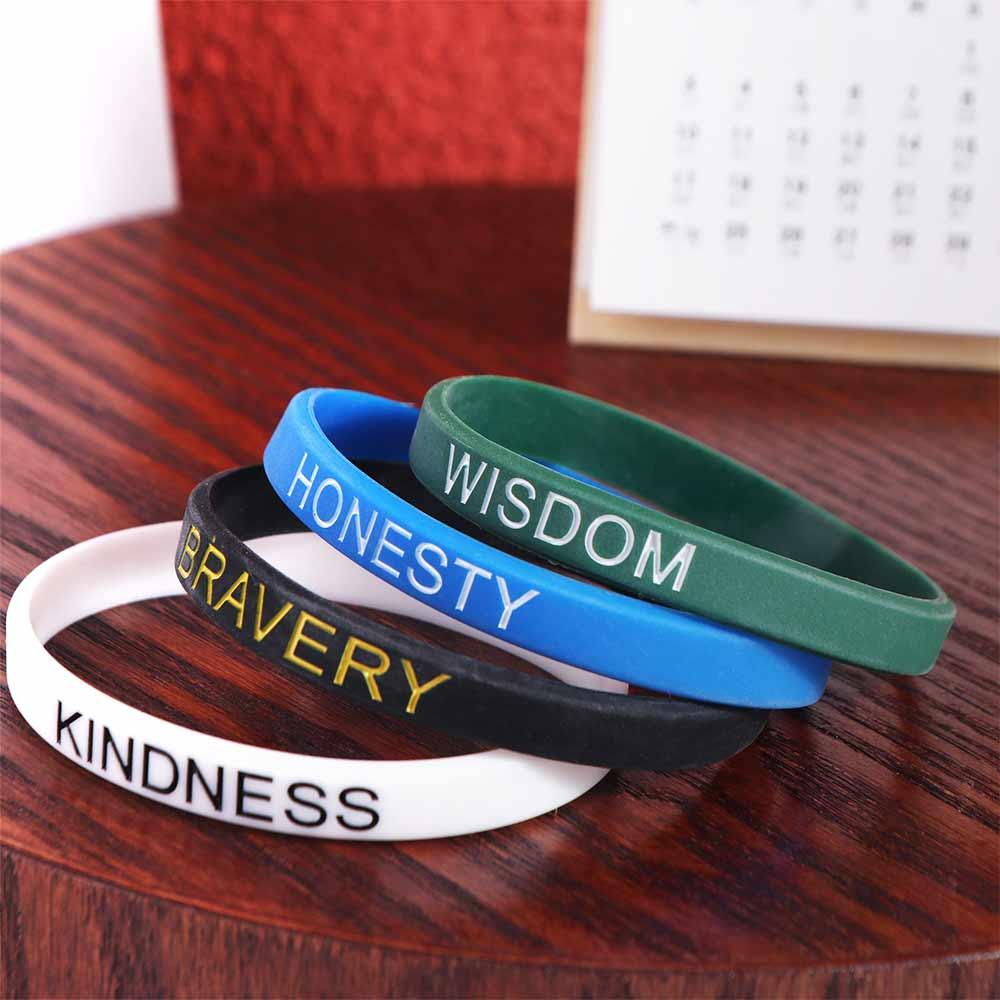 Printed Fun Motivational Wristbands Lettering Sports Bracelets  Kids Gift
