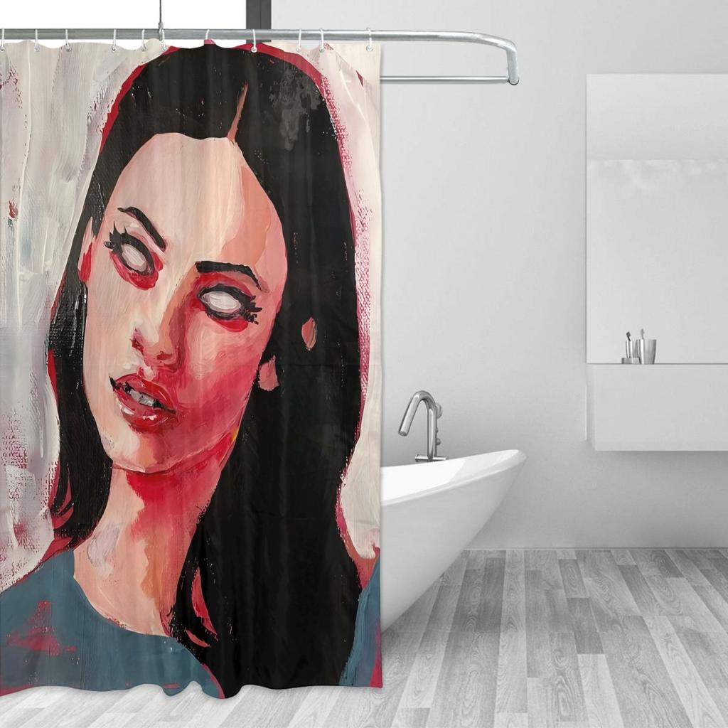 Jennifer’S Body Art Duschvorhang von Karyn Kusama, Lebendige Farben, Polyester mit Ösen, Modernes Zeitgenössisches Badezimmerdekor