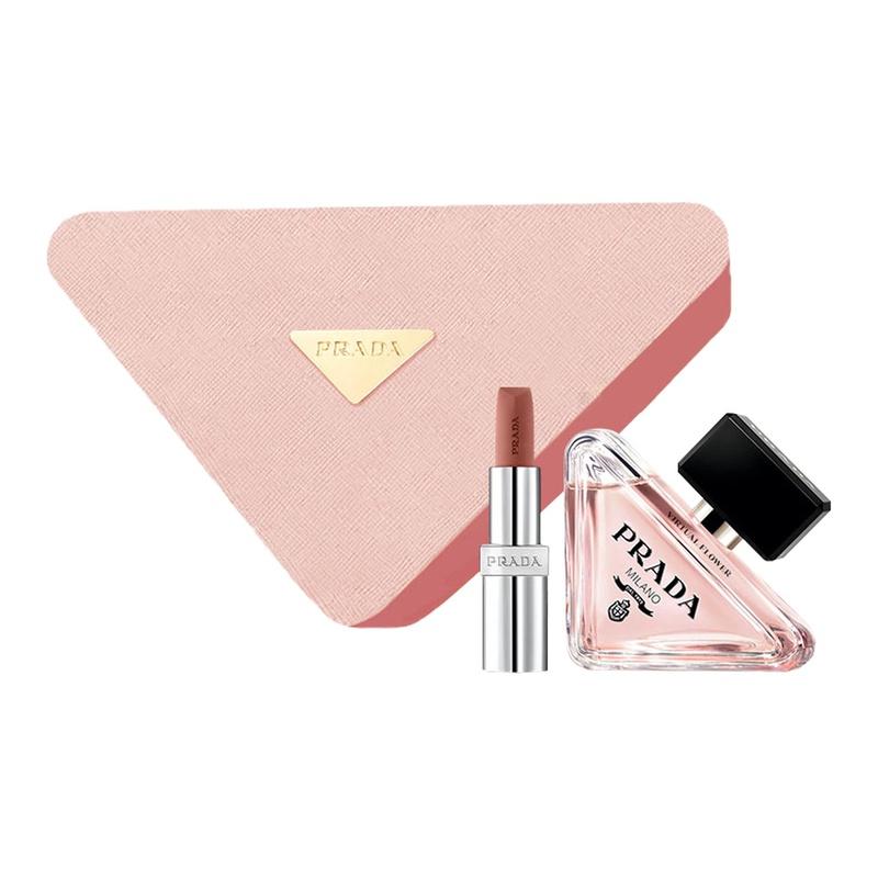 Набор парфюмерии Prada My Unpredictable Lipstick EDP Цветочная версия My Unpredictable Perfume EDP 50 мл + #B101 натуральный нюдово-коричневый 3,8 г
