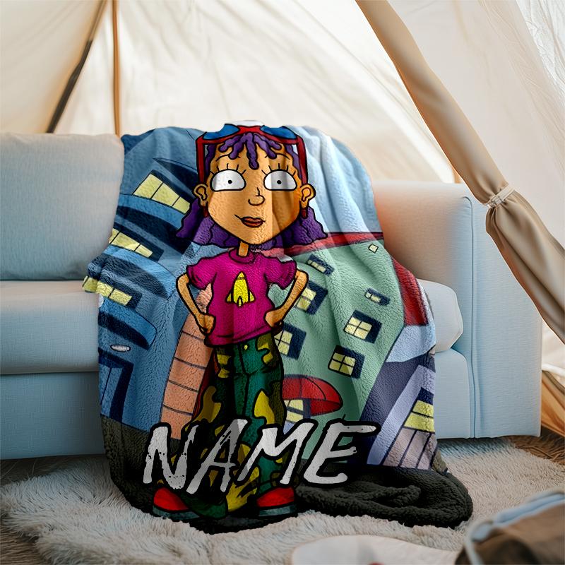Personalized Custom Name Blanket - Hey Arnold Print Design,Blanket for Sofa,Bed,Travel,Camping - Soft and Warm, Great Gift