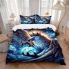3pcs Eagle Fantasy Art Bedding Set - 1 Duvet Cover + 2 Pillowcases(Core Not Included), Machine Washable Polyester Yy251216104