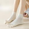 Five-fingered Socks for Women, Spring and Summer, Solid Color Cotton, Sweat-absorbing, Boneless, Anti-pilling, Split-toe Socks, Sports Short Socks