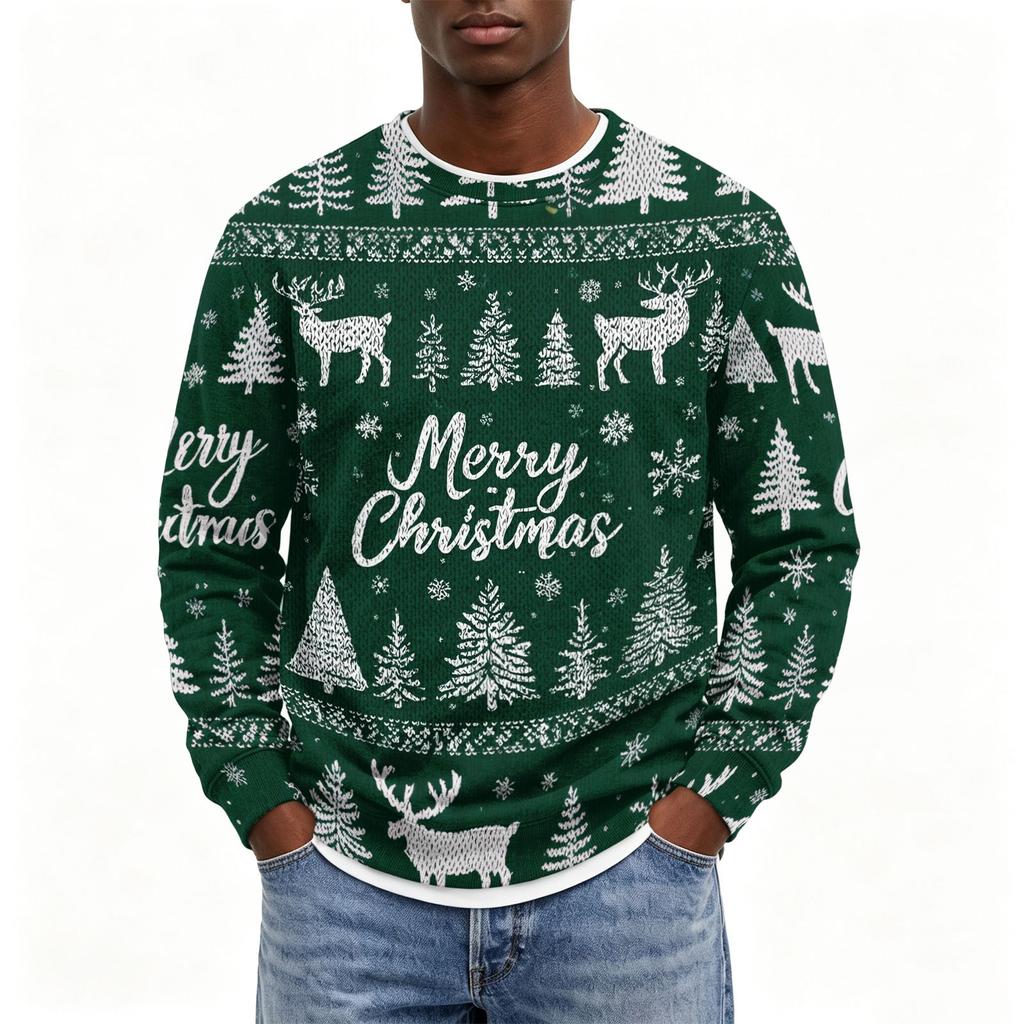 Men's Christmas Neck Pullover Sweatshirt