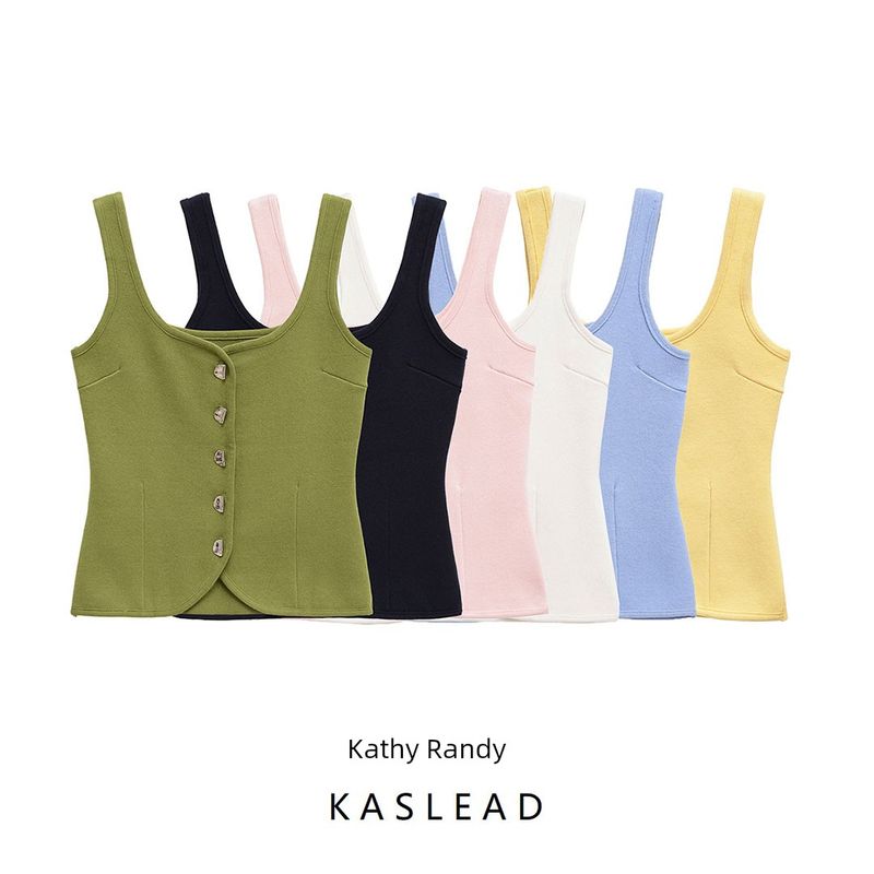 Kaslead New Arrival Women's Fashion Style Fashion Plain Stitch Corset Vest 5536038