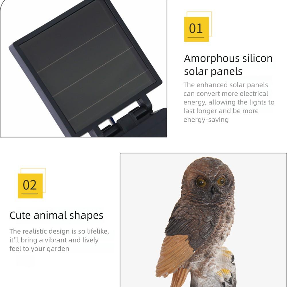 Solar Owl Grounding Light Waterproof Outdoor Landscape Light Lawn Garden Terrace Channel Night Scene Decorative Light