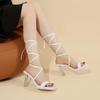 Noua sosire Summer Fashion Sexy Cross Strap Stiletto Sandals Elegant Banquet Party Tocs inalti Nunta Pantofi de domnisoara de onoare
