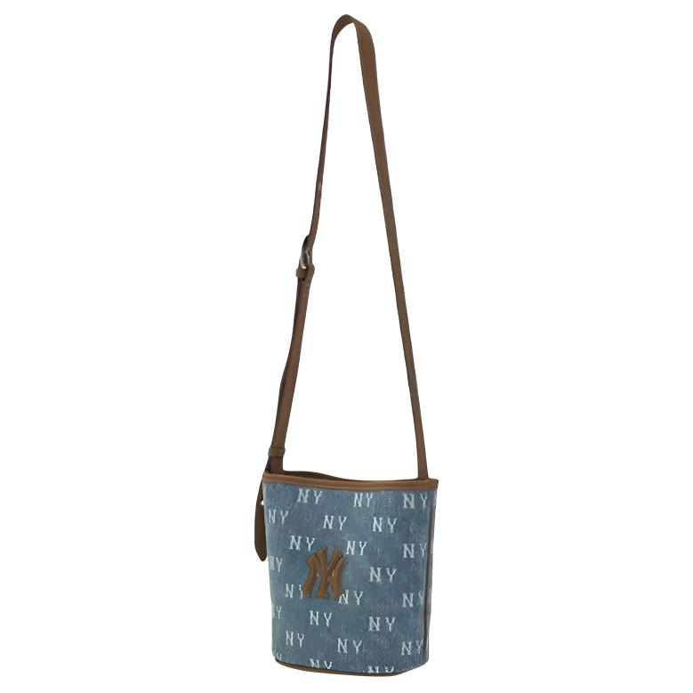 New MLB Polyester Bucket Bag, Shoulder Bag, Crossbody Bag Regular Unisex Light Blue 3ABMMV65N-50BLL