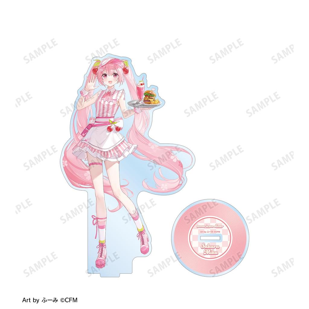 Sakura Miku Original Sakura Miku American Diner Art by Fuumi Big Acrylic Stand Illustration ver.