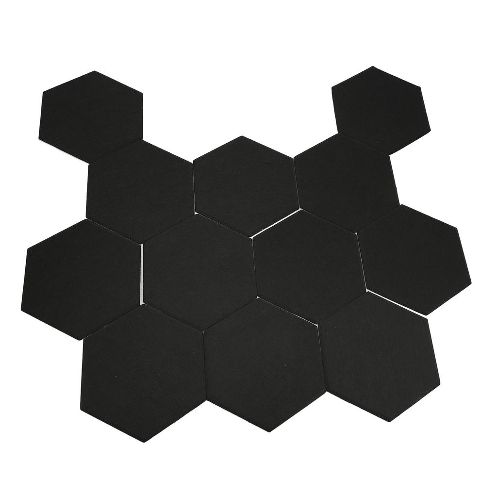12Pcs Hexagon Acoustic Panel Polyester High Density Sound Absorbing Panel Sound Proof Insulation Beveled Edge Panel for