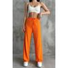 Damen Orange Palazzo Hose mit Gummizug in der Taille Sommer Saison Trend Mode