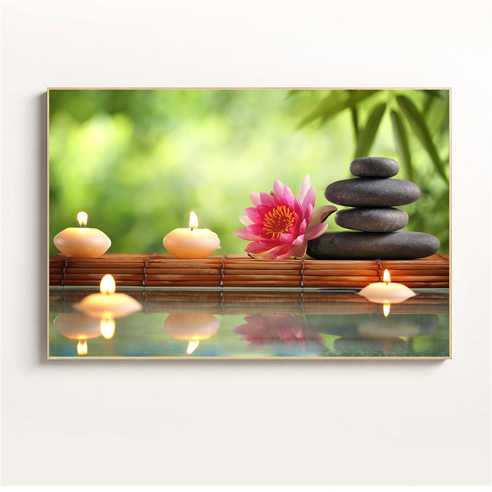 

Настенное искусство, вода, спа, камни, дзен, холст, живопись, свечи, цветок орхидеи, постер, настенные панно для декора ванной комнаты, домашний декор, Cuadros 21x30cm No Framed