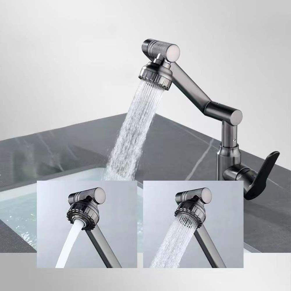Universal Dual Mode Faucet Adjustable 360°Rotating Bibcock Robotic Arm Faucet  Washbasin