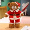 Christmas Teddy Bear Plush Toy With Santa Claus Costume Design For Holiday Decor And Gift Giving