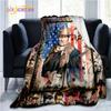 John Wayne Blanket Super Soft 3D Printed Famous Cowboy Actor John Wayne Flannel Blanket Home Bedroom Washable Warm Lazy Blanket