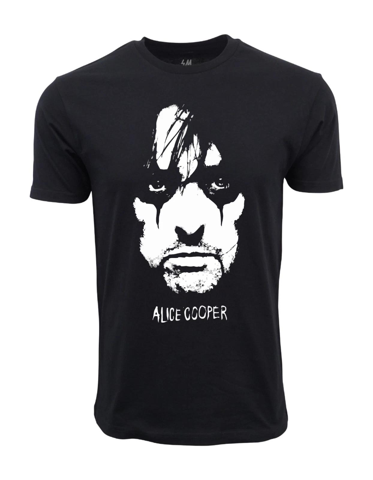 Unisex Adult Casual Graphic Alice Cooper Face Graphic T shirt T-Shirt S