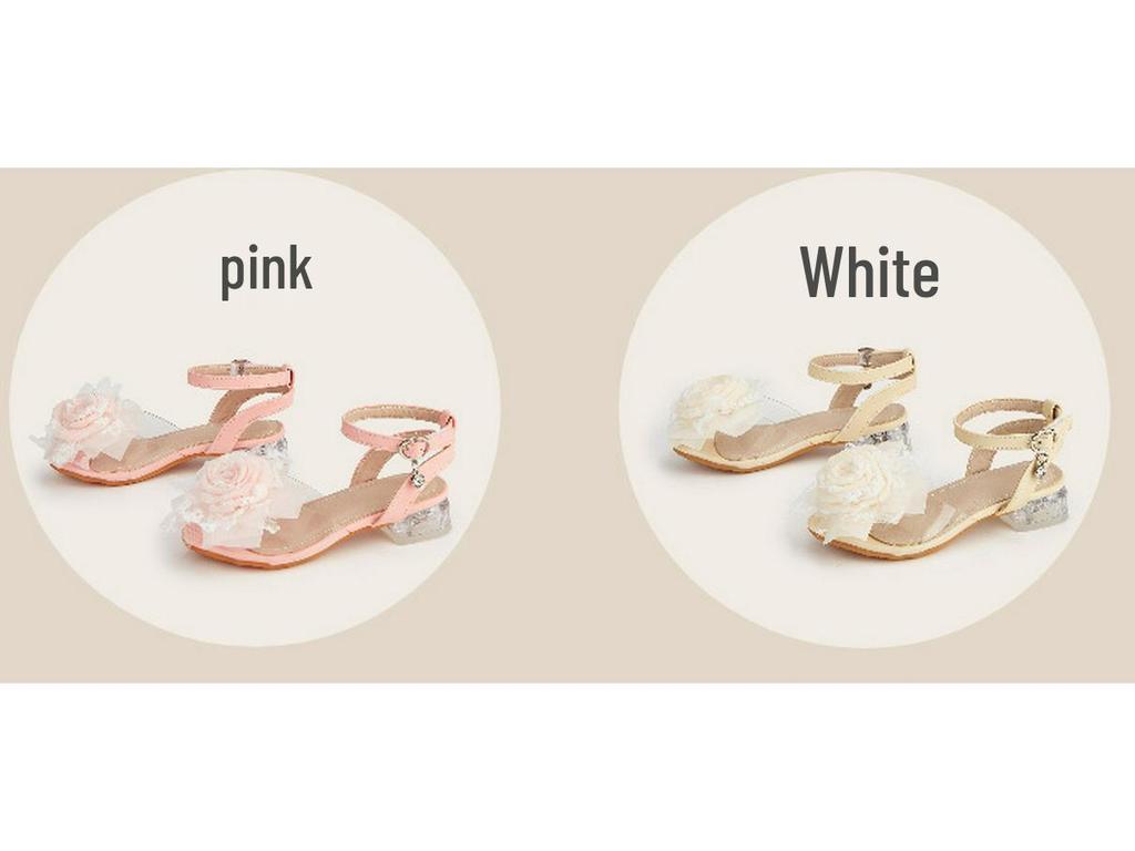 Mädchen Sandalen mit offener Zehenpartie und Rosenblüte - Frühjahr 2026